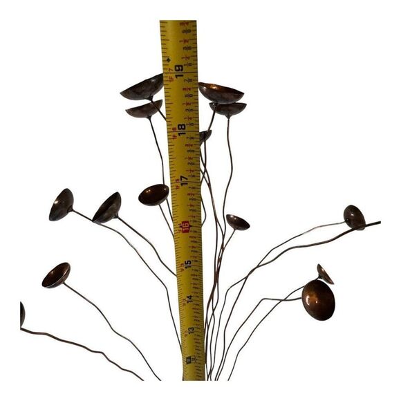 Mid-Century Modern Brutalist Copper & Driftwood Kinetic Mushroom Sculpture Brown - Picture 3 of 12